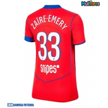 Camisa de Futebol Paris Saint-Germain Warren Zaire-Emery #33 Equipamento Alternativo Mulheres 2025-26 Manga Curta